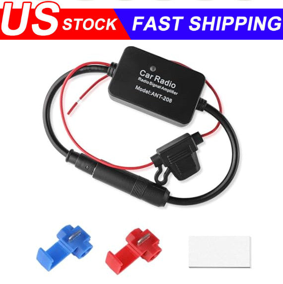 Car Auto Stereo FM & AM Radio Signal Antenna Aerial Signal Amp Amplifier Booster