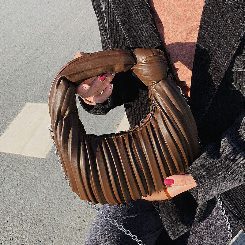New Vintage Niche Armpit Pleated Bag Women Tote Soft Knot Dumpling Bag