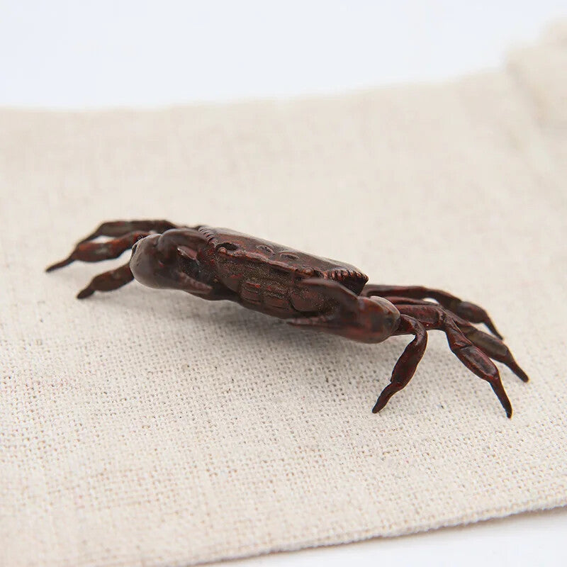 Pure Copper Solid Crab Simulation Animal Model Statue Mini Tea Favor Ornaments