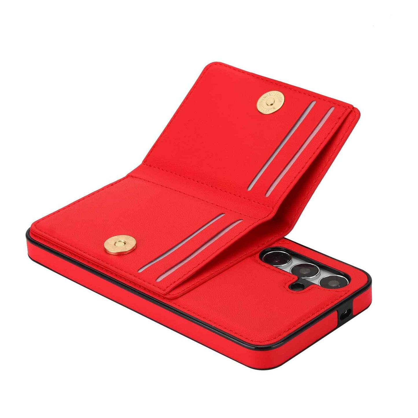 Wallet Case for Samsung Galaxy S24 FE with Card Holder & 360° Rotation Ring