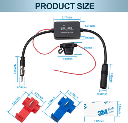 Car Auto Stereo FM & AM Radio Signal Antenna Aerial Signal Amp Amplifier Booster