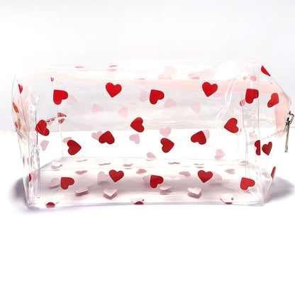 Zipper Cosmetic Bag Flower Print Makeup Purse Transparent Traveling 10*18*10 CM