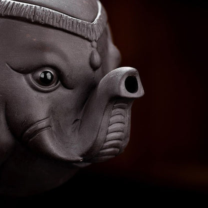 Yixing Zisha Purple Clay Teapot Handmade Elephant Tea Pot Exquisite Collection