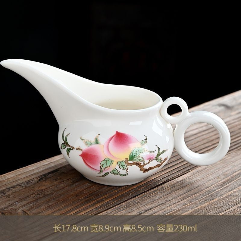 White Porcelain Long Mouthed Fair Cup Tea Set Fair Cup Separator Tea Accessories