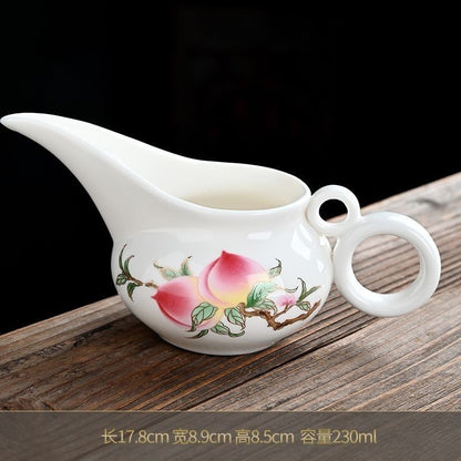 White Porcelain Long Mouthed Fair Cup Tea Set Fair Cup Separator Tea Accessories