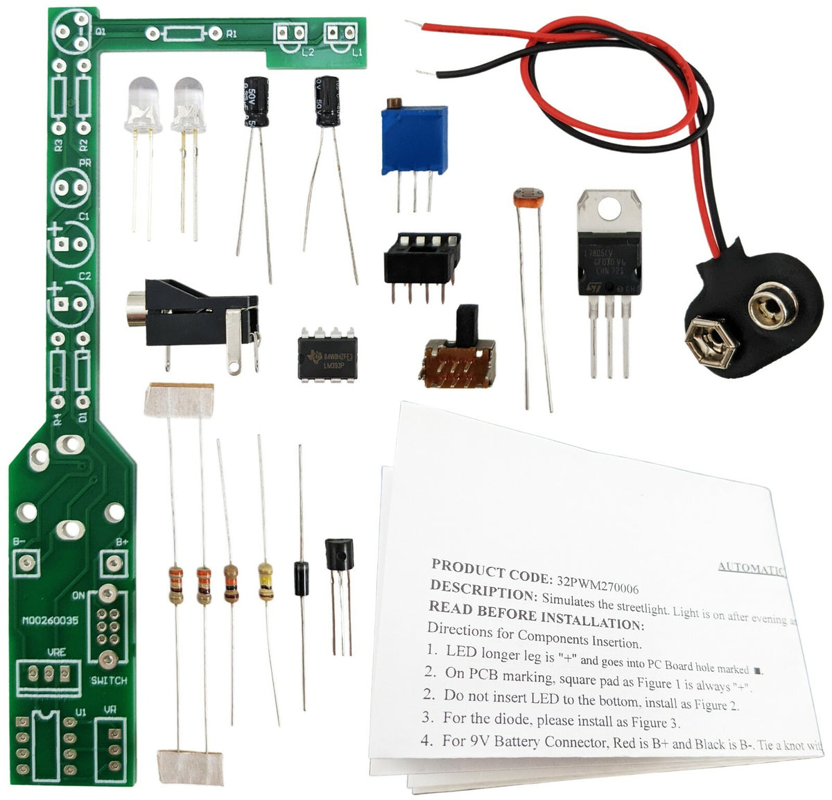 DIY Automatic Street Light for Model Railroad Soldering Kit with Assembly Manual