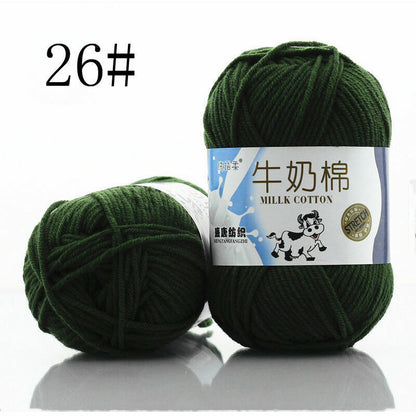 Hot Sale 50g Hand-woven Chunky Yarn Soft Milk Cotton Knitting Baby wool yarn