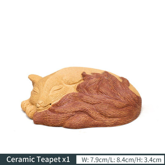Premium Purple Sand Nine Tailed Fox Teapet Nature Zisha Clay Tea Pet For Friends