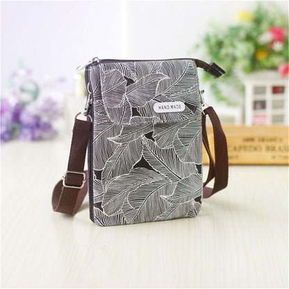 5-layer Mobile Phone Bag Tote Case Shoulder Purse Pouch Wallet Purple Gray Blue