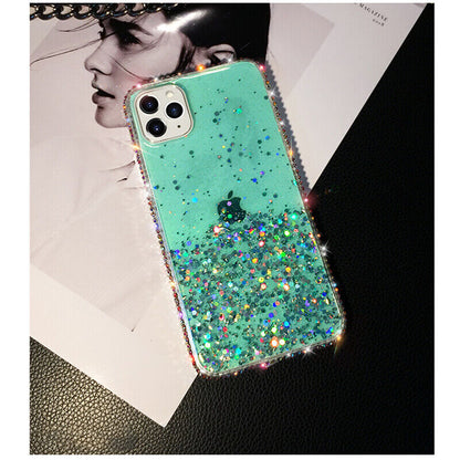Transparent Star Sequins TPU Phonecase for IPhone17Pro/17/16/15 /14/13/12/11/XR