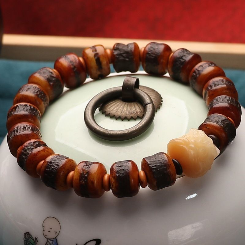 Natural Tibetan Style Beads Bracelet 12mm Single Strand Prayer Beads Wrist Mala