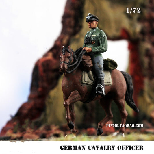 1/72 German Cavalry Officer + Horse Finished Product Model