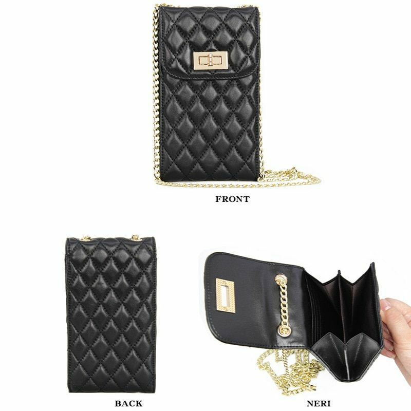 Leather Phone Bag Purse Shoulder Sheepskin Small Chain Strap Crossbody Wallet