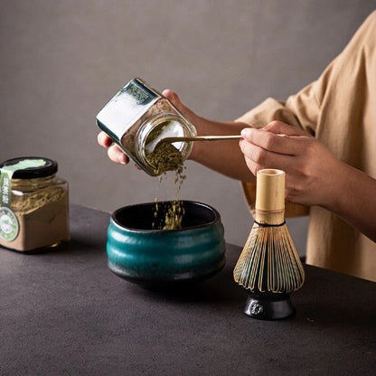 Unique Ceramic Matcha Bowl with Chasen Holder Matcha Kits Tea Ceremony Set