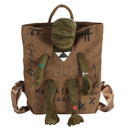 Large 3D Frog Backpack School Bag Canvas Handbag Traveling Bags 37*10*40 CM 1PC
