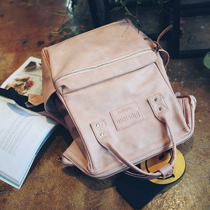 Women Leather Backpack Style Shoulder Bag Laptop Schoolbags 28*30*12 CM Softback