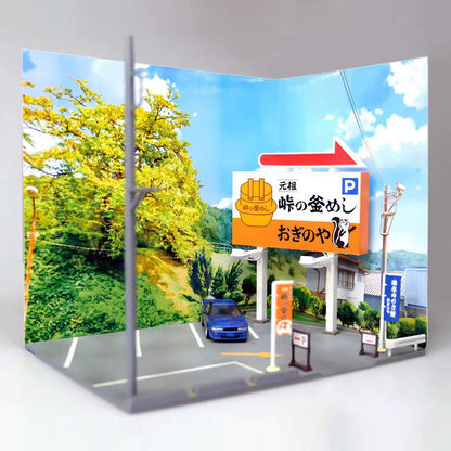 1:64 Scale Initial D TOFU 峠の釜めし Remote Contol LED Scene for Car PARKING LOT