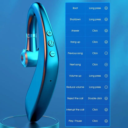 Bluetooth Driving Trucker Headset Earphone Earpiece Noise Cancelling S109 Single