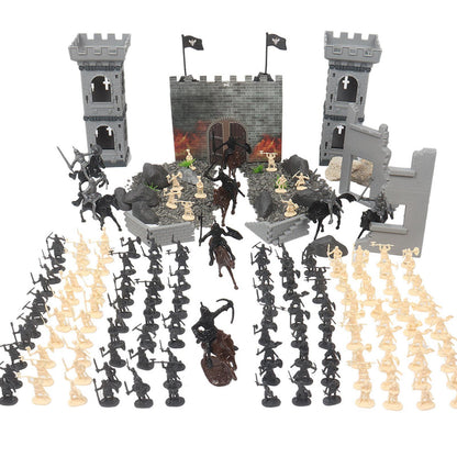 Plastic Simulation Soldier Static Model Castle Ruins Model Ancient Soldier Gift