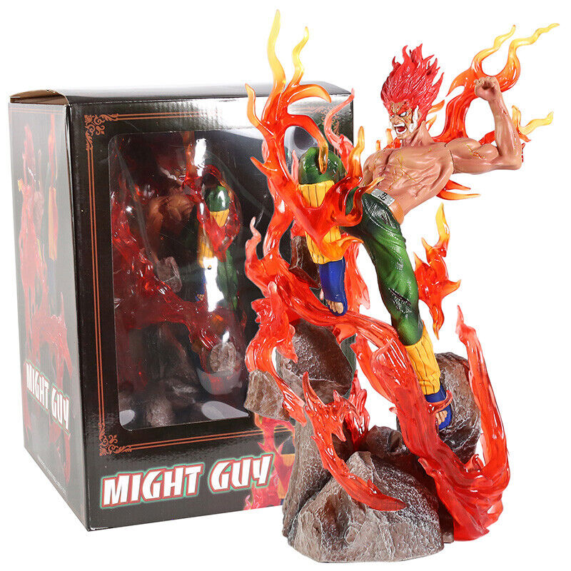 Anime Naruto Shippuden Might Guy PVC Action Figure Model Toy Statue With Light