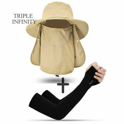 Summer Large Bucket Hat Foldable Breathable Hiking Fishing Camping 10*56-60 CM