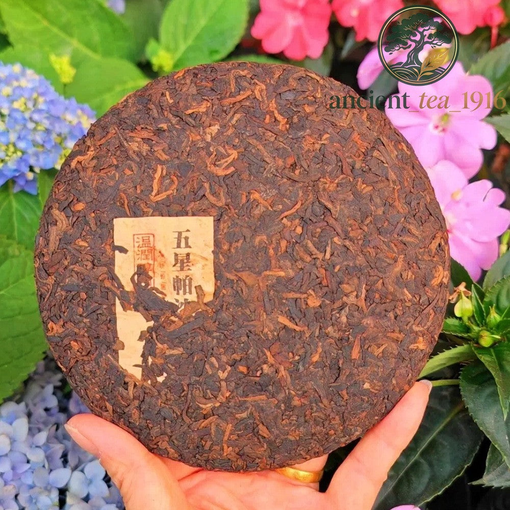200g Menghai Ancient Tree Ripe Tea Yunnan Aged Pu Erh Tea Cake