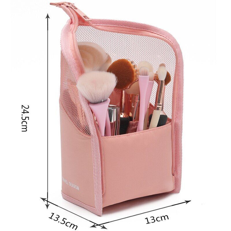 Cosmetic Bag Clear Zipper Bag Travel Makeup Brush Holder Organizer Toiletry Bags