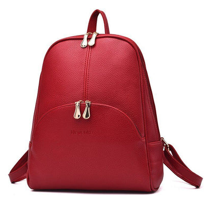 Large Backpack School Bags Travel Red White High Quality Leather Bags Gray Pink