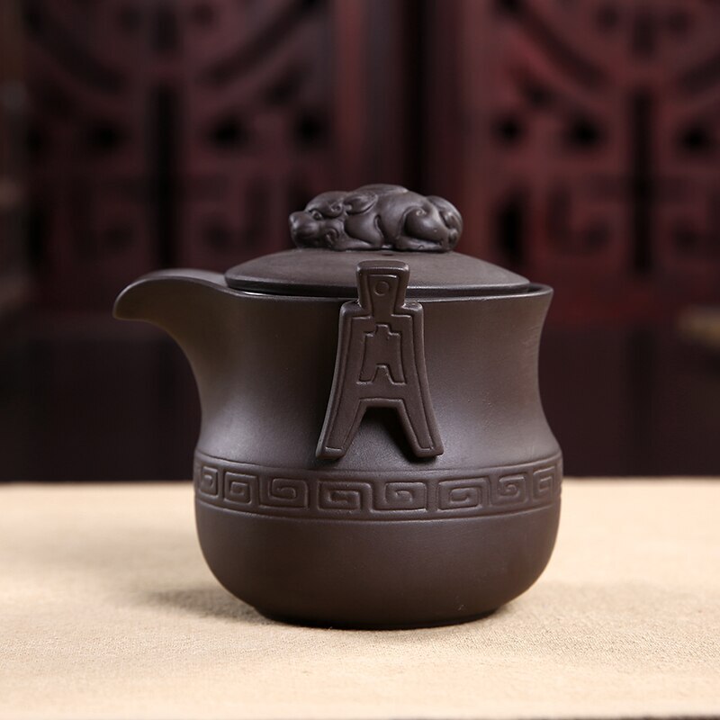 Handmade Chinese Kungfu Tea Home Antique Raw Material Purple Clay Teapot