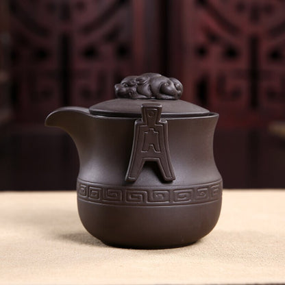 Handmade Chinese Kungfu Tea Home Antique Raw Material Purple Clay Teapot