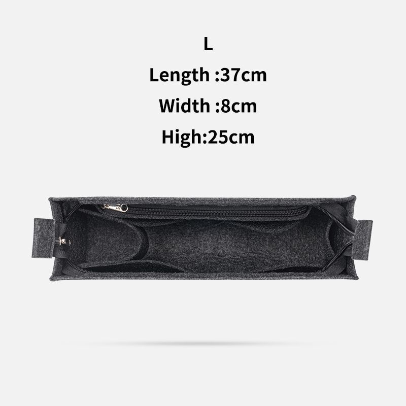 Purse Organizer Insert Felt Makeup Bag Zipper Luxury Handbag Tote Shaper Travel