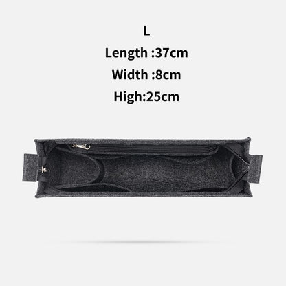 Purse Organizer Insert Felt Makeup Bag Zipper Luxury Handbag Tote Shaper Travel