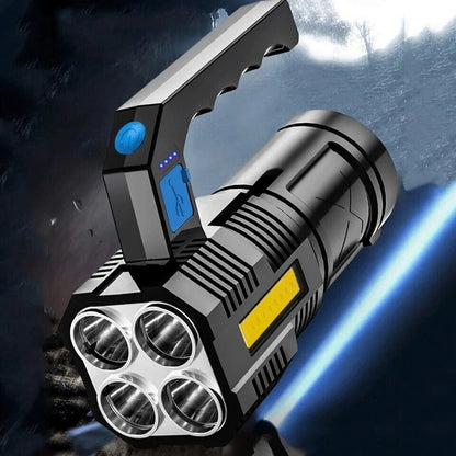 Linterna Deportiva Lampara de Mano Potente de 4 nucleos Impermeable Multiusos