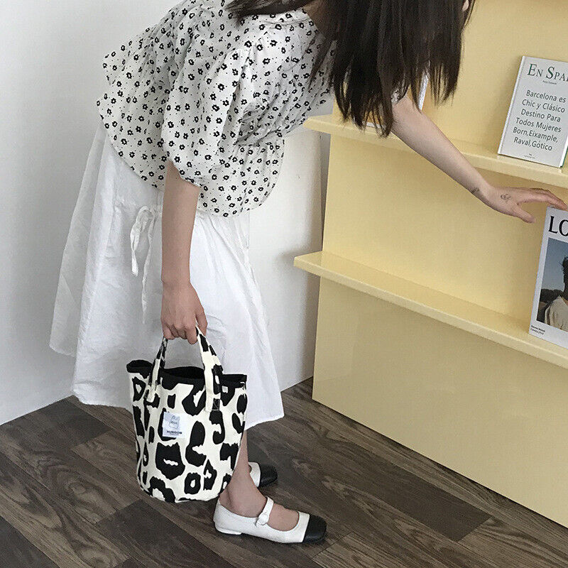 Pink Leopard Shoulder Bag Women's Totes Ladies Canvas Bags Handbag
