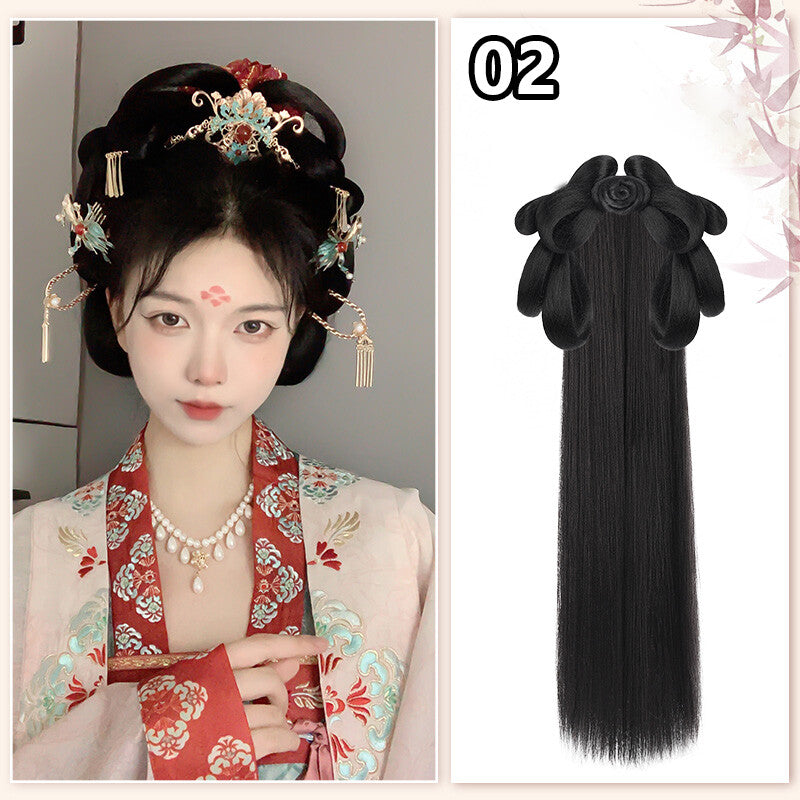 Ancient Chinese Wig Women's Hanfu Wig Headgear Photography Dance Accessories -