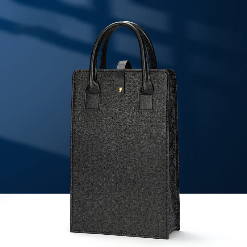 Red Wine Bag Exquisite Gift Oxes Portable PU Leather Bag Handle Champagne Bag