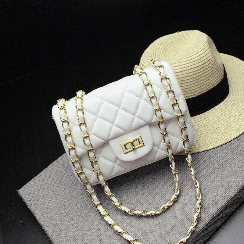 Women's Ladies Diamond Pattern Plaid Leather Messenger Shoulder Bag Small Bags