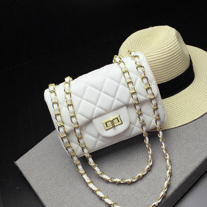 Women's Ladies Diamond Pattern Plaid Leather Messenger Shoulder Bag Small Bags