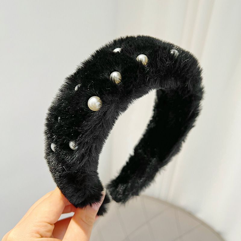 Women Headband Luxurious Faux Fur Crystal Hairband Casual Adult Hair Accessories