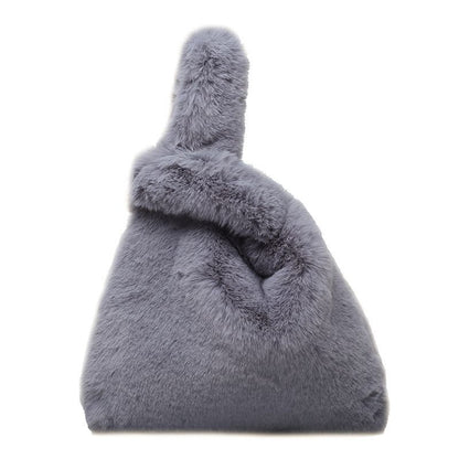 Fashion Underarm Wrist Bag Plush Hobos Shoulder Bags Furry Clutch Purse Handbag