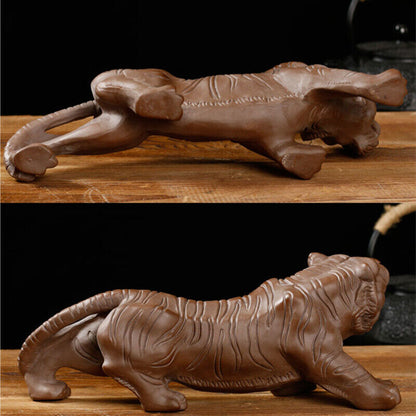 Creative Tea Pet Statue Tiger Handmade Artware Animal Zisha Purple Clay Tea Play