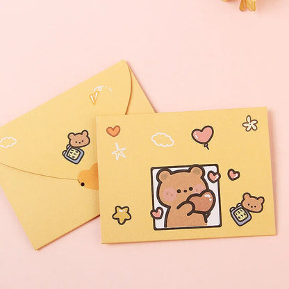 Greetings Card 50Pcs Cartoon Ins Student DIY Tanabata Teachers Day Wish Postcard