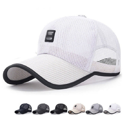 Summer Snapback Quick Dry Mesh Baseball Cap Outdoor Sun Golf Breathable Hat NEW