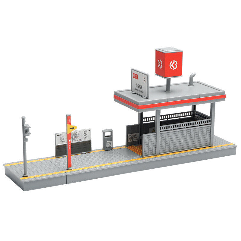 1/64 Model City Subway Station Tunnel Entrance Scene Building Model Gift