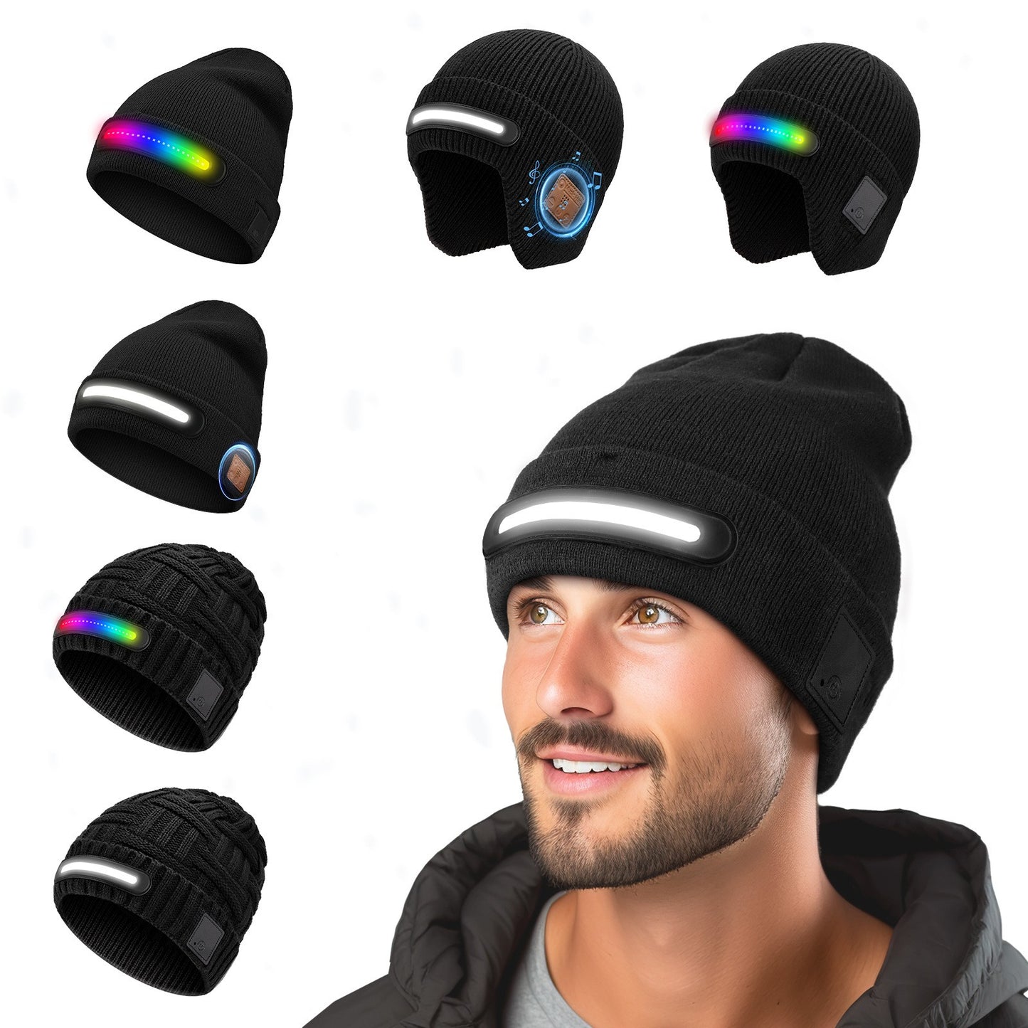 Night outdoor adventure lighting Bluetooth LED lamp cap and making phone calls