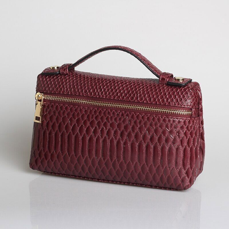 Pattern PU Leather Clutch Bag Women Trendy Make Up Handbag Purse Bag