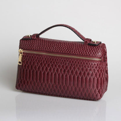 Pattern PU Leather Clutch Bag Women Trendy Make Up Handbag Purse Bag