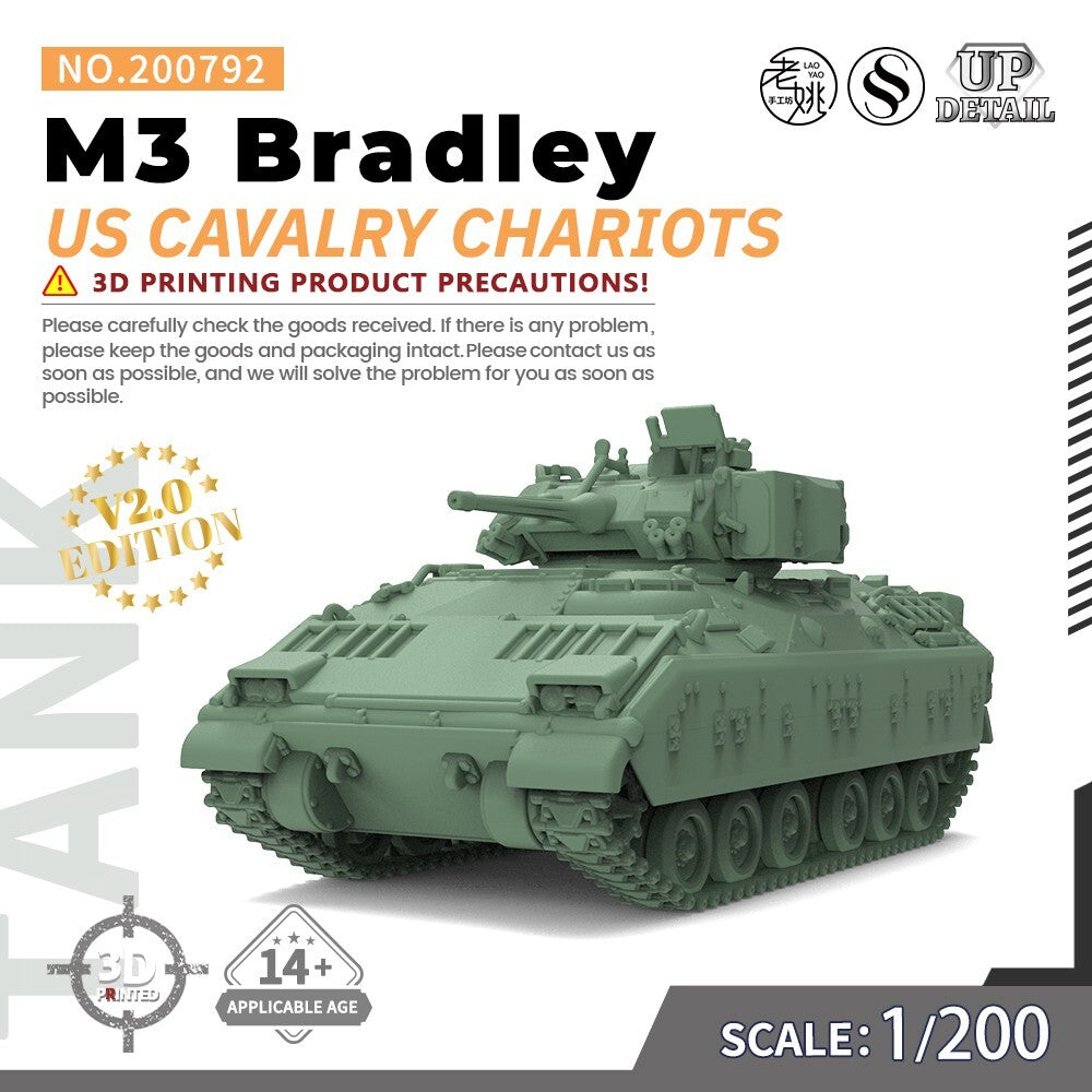 SSMODEL SS200792 1/200 Military Model Kit US M3 Bradley Cavalry Chariots