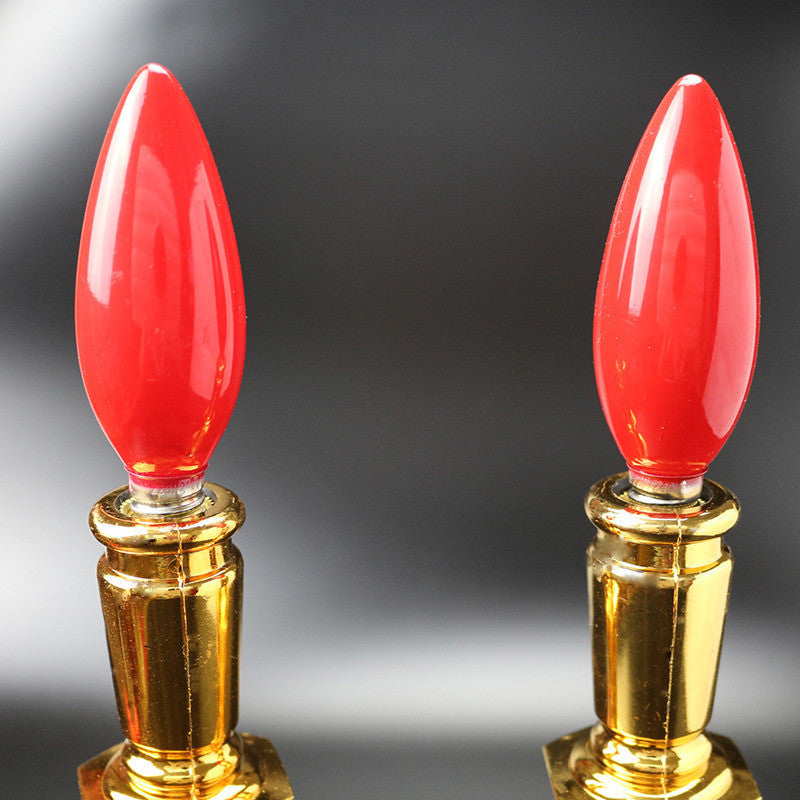 A Pair New Electric Candle LED Electrolier Lamp Buddha Offerings Lamp Supplies