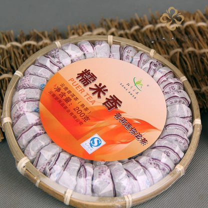 200g Ripe Puer Tuocha Hongyuan Yunnan Glutinous Rice Aroma Mini Compressed Tea